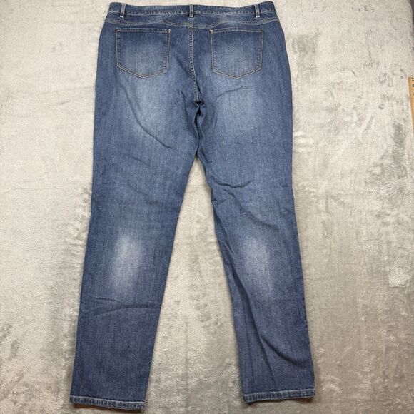 J.Jill Jeans Women’s 18 Blue Denim Straight Fit Slim Boyfriend Stretch Cotton - Picture 2 of 9